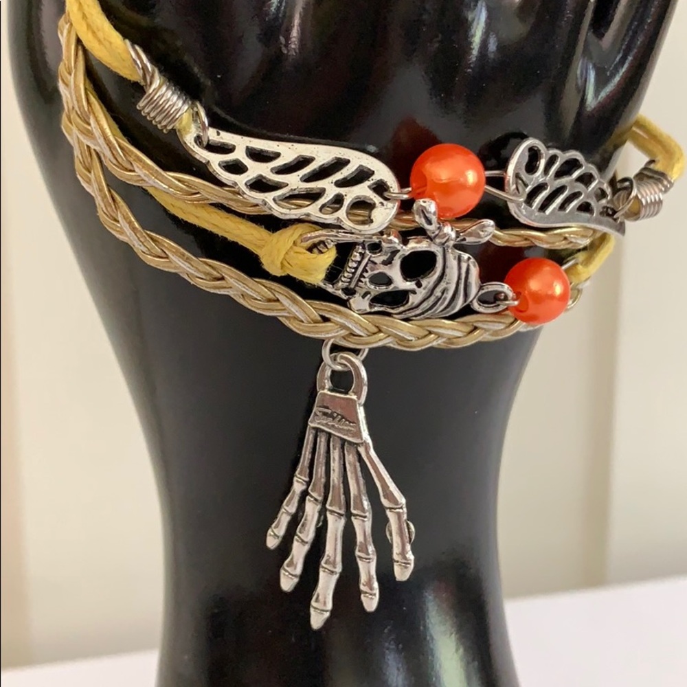 Skull and Skeleton Hand Bracelet